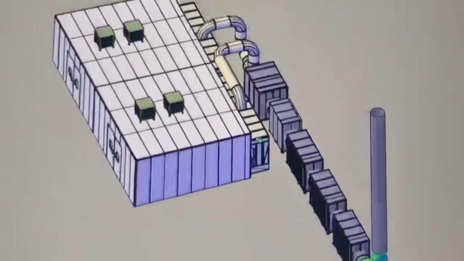气旋柜与干式过滤箱3D结构示意